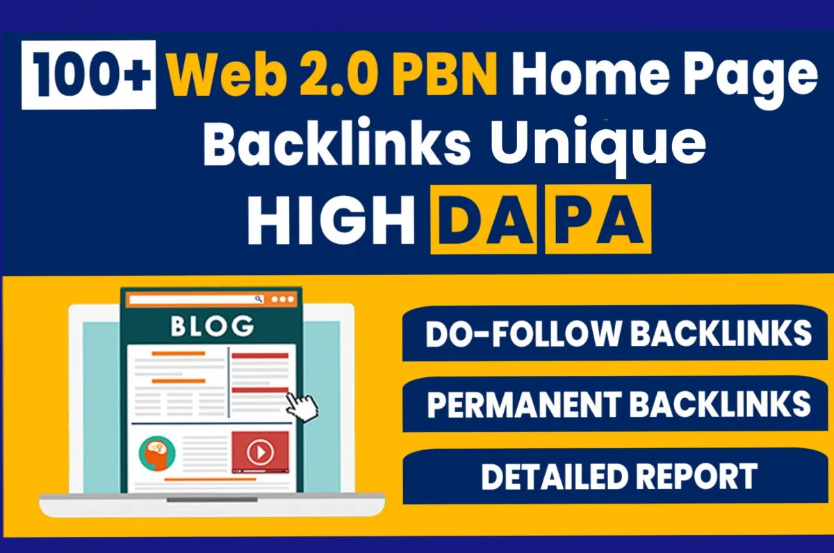 100 plus PBN Backlinks WEB.2.0 Rank Booster Backlinks